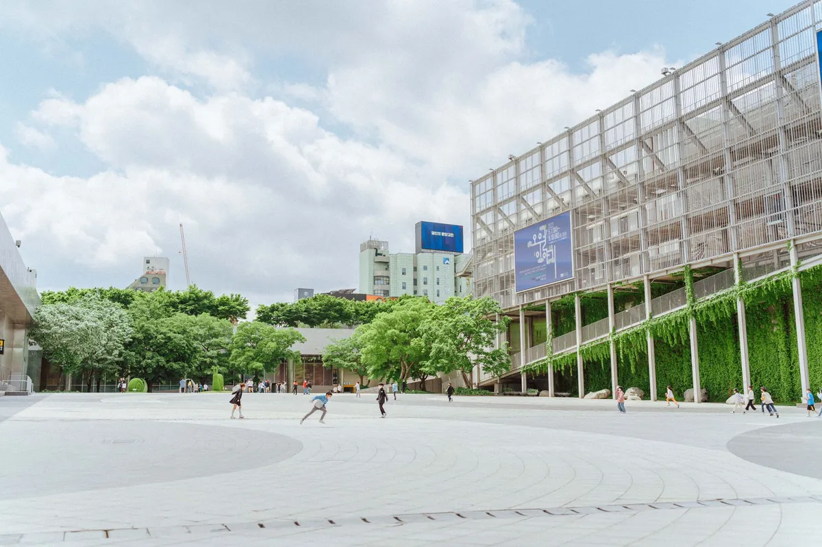 job seekers in a city square