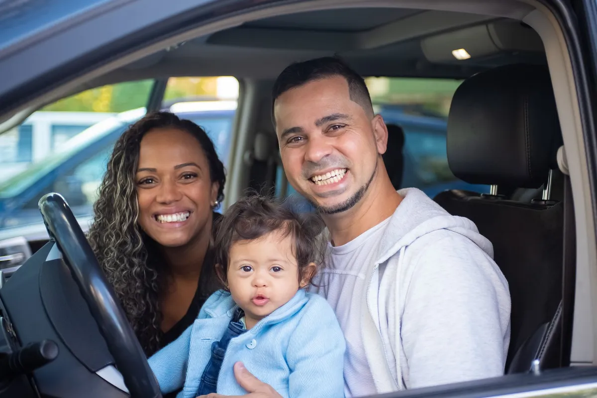 happy family traveling together