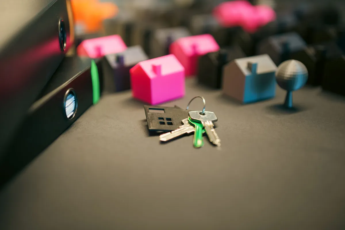 house keys on table