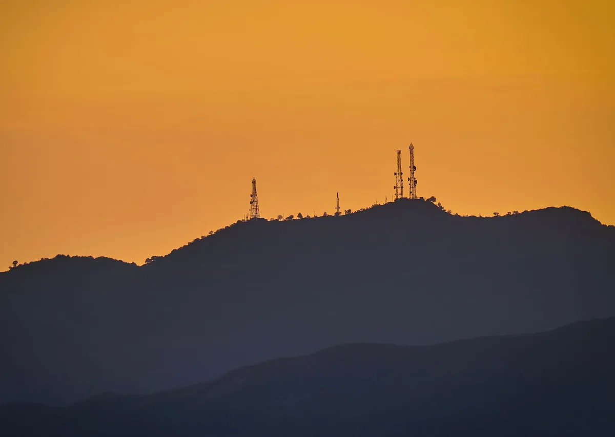 cellphone tower sunset
