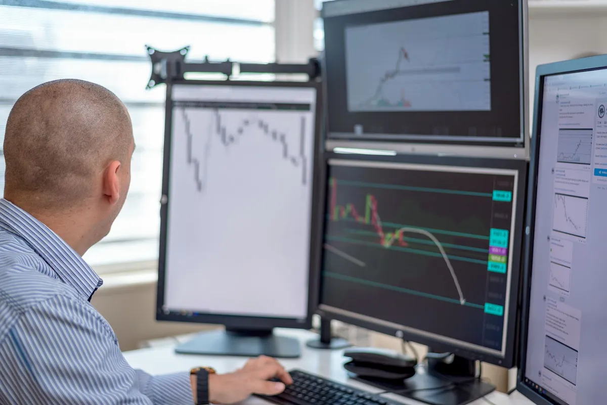 financial trader at work