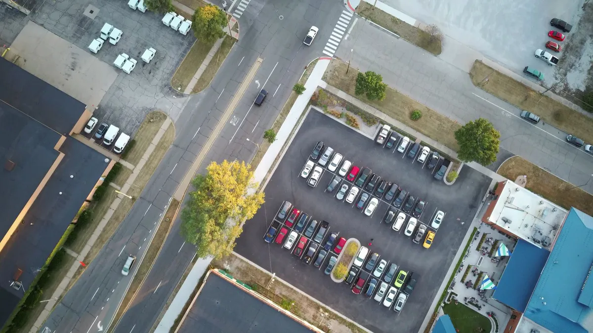 parking lot with cars