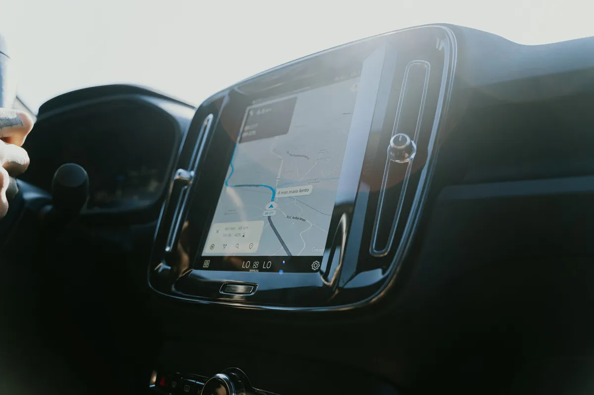 car dashboard with dash cam