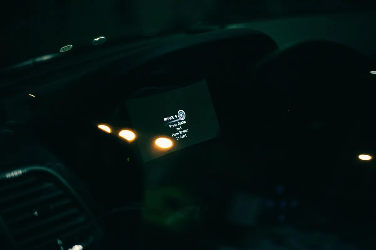 close-up of dash cam screen