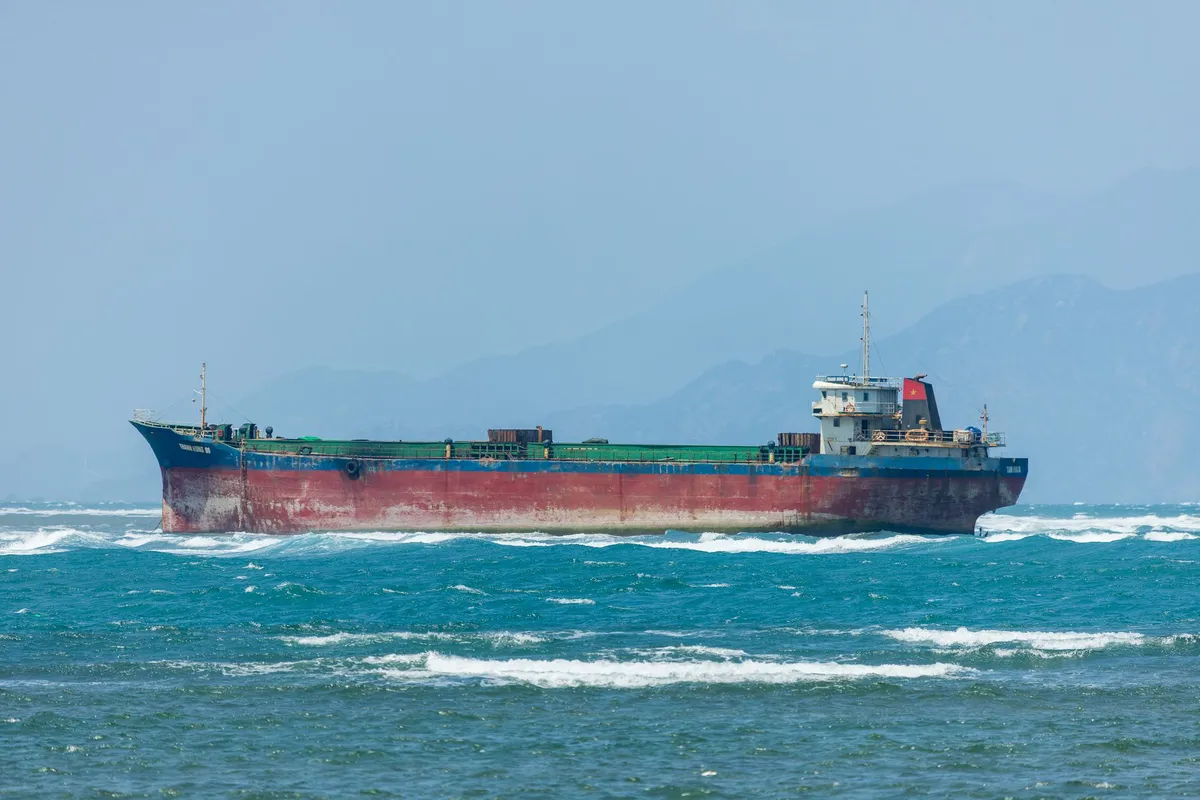 freight tanker at sea
