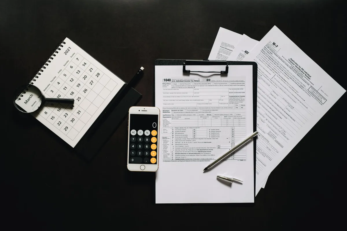 tax forms on desk