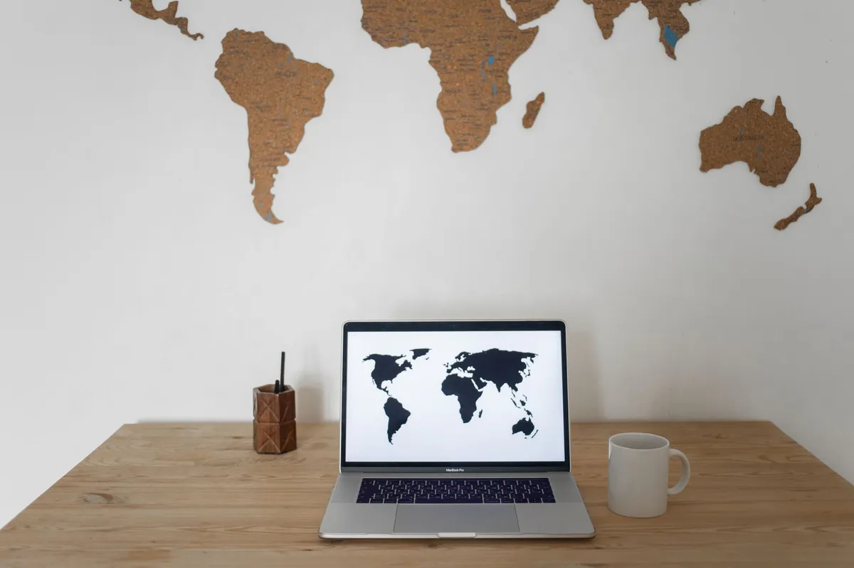 world map with connections