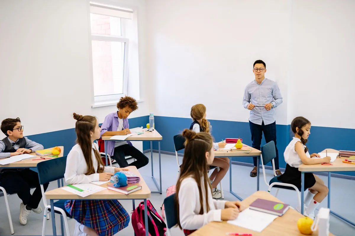 classroom with diverse students