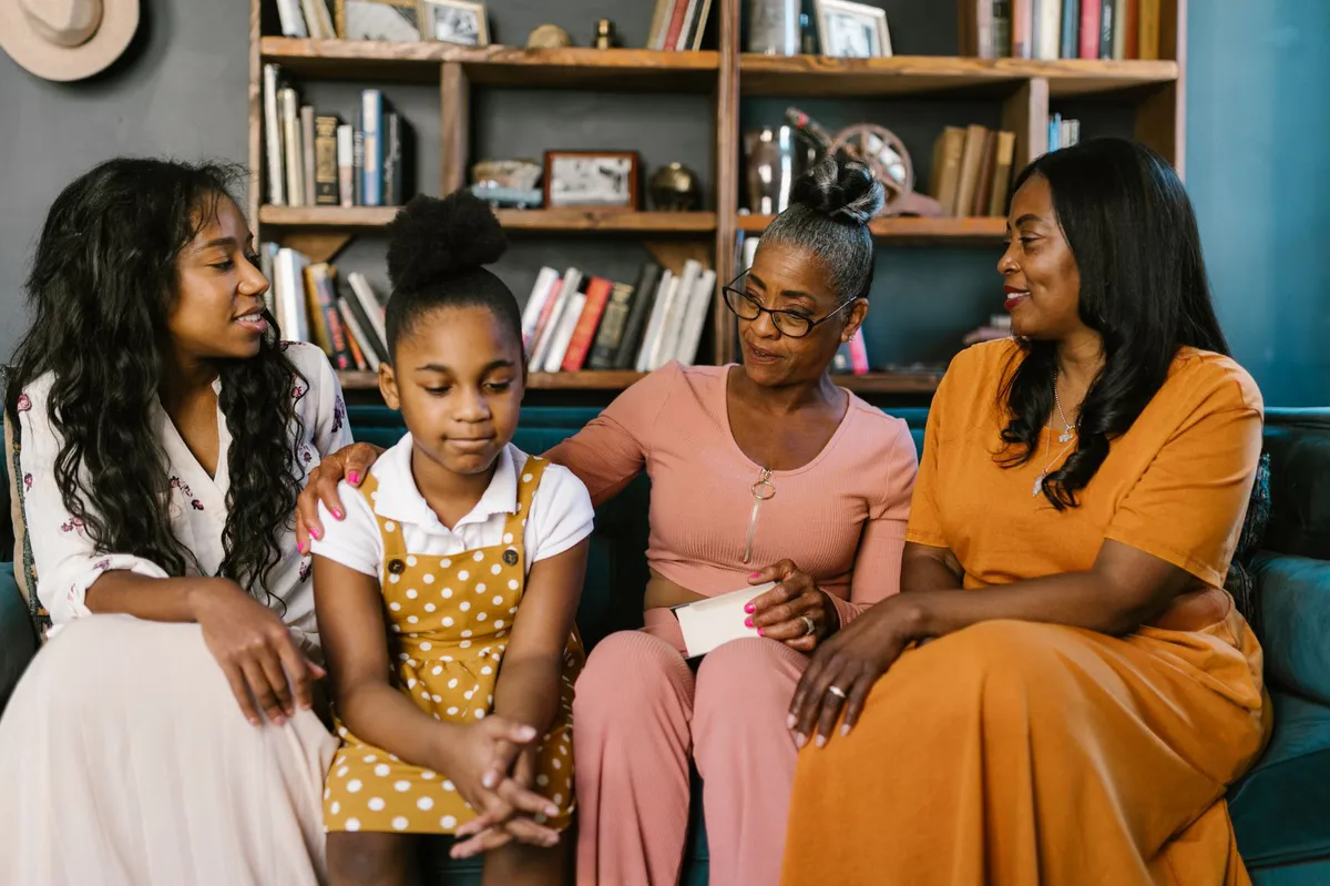 happy family discussion