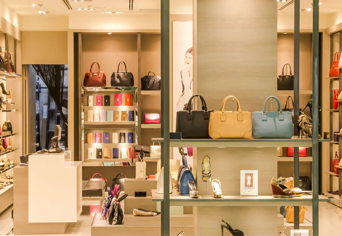 luxury handbags display