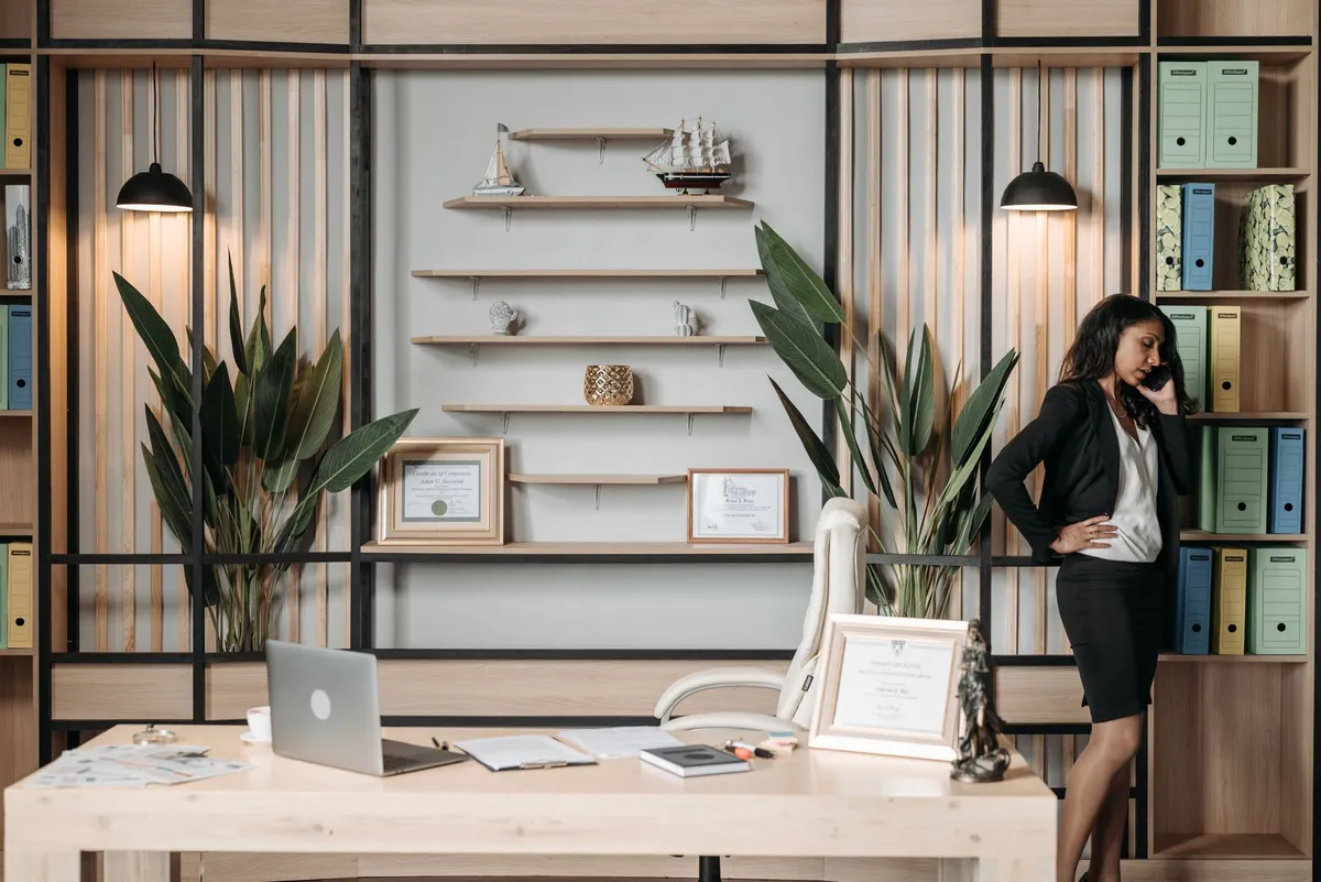 lawyer at desk with phone