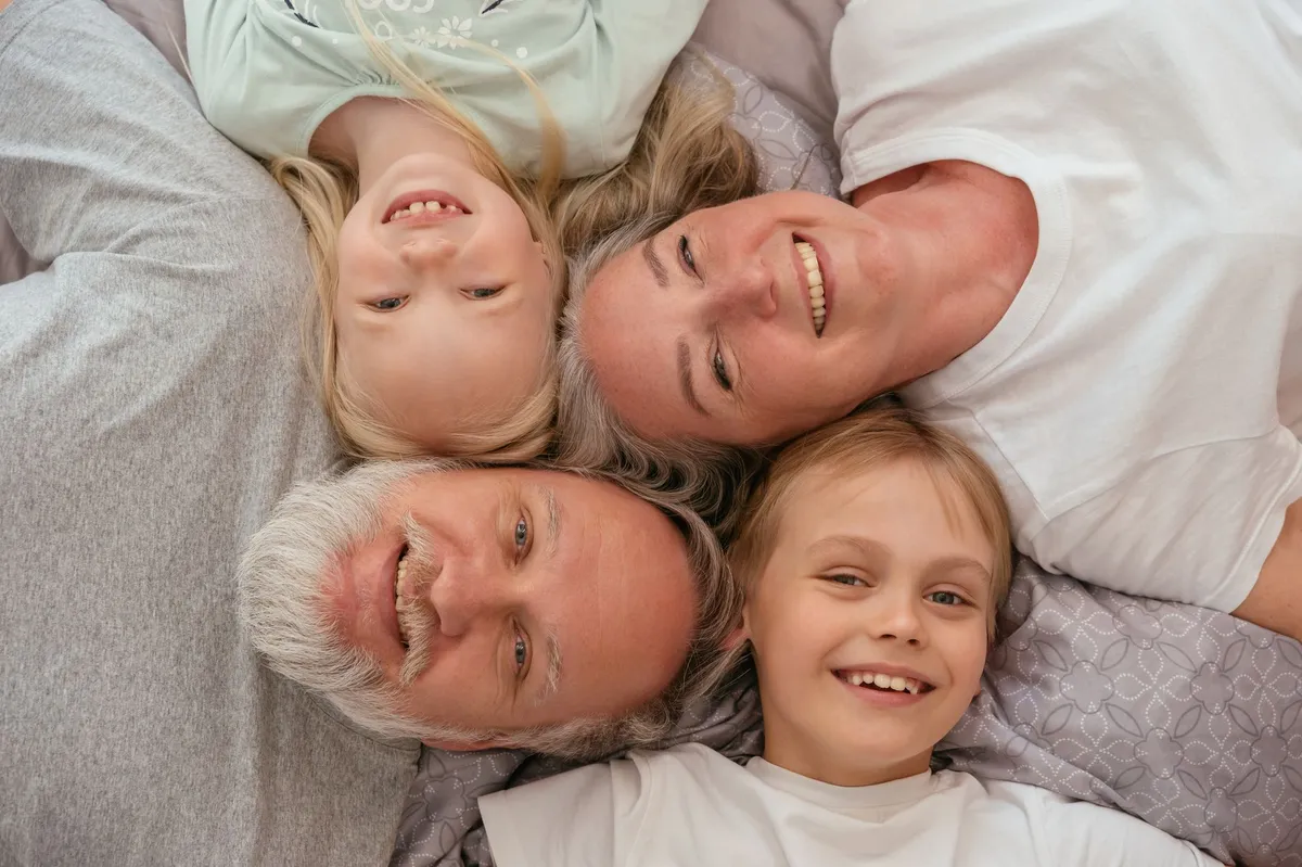 happy grandparents with grandchildren