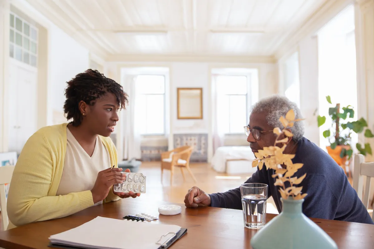 family discussing elder care options