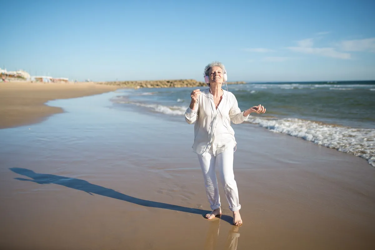 elderly woman enjoying retirement