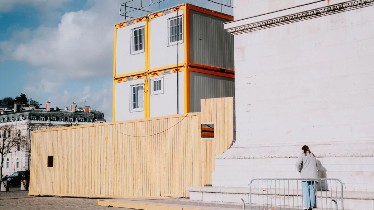construction site with modular buildings